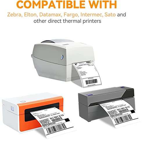 500 Fanfold Direct Thermal Shipping Labels - 4x6, Compatible with Rollo, MUNBYN, iDRPT, Polono, Zebra Thermal Label Printers - color: White