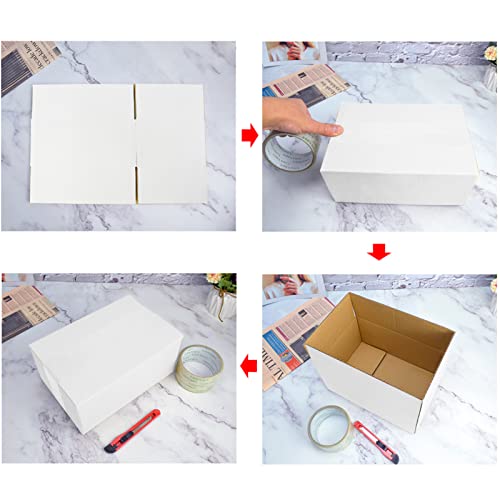 Calenzana 11x6x6 Shipping Boxes Set of 25, Corrugated Cardboard Box for Mailing Small Business Packing Gifts, White - size: 11x6x6, style: 25 Pack