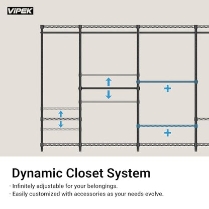 VIPEK X20 Expandable Metal Clothing Rack Adjustable from 3'3" to 4'8" Heavy Duty Garment Racks With Shelves and Hanger Rods Portable Wardrobe Open Closet System, Gold - color: Gold