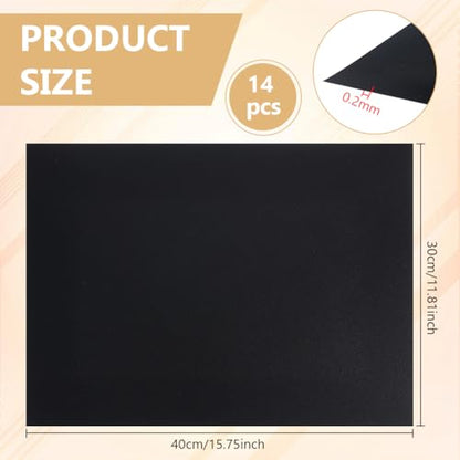 BENECREAT 14 Pack Plastic Shelf Liner, 15.7x11.8inch Non Adhesive Waterproof Wire Rack Covers for Kitchen Cabinet Pantry Organization and Storage (Black) - color: Black