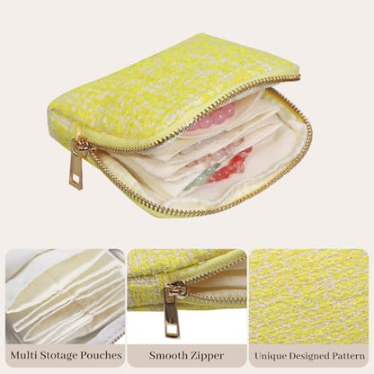 Stratalife Small Travel Jewelry Case, Qulited Storgae Pouch - color: Quilted Yellow