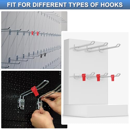 uxcell 100pcs Peg Hook Locks Stop Locks 4mm ABS Hook Security Lock - color: Black