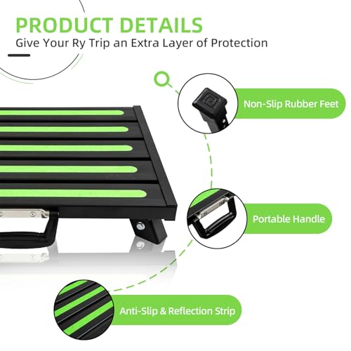 19 x 14.5 in RV Step Stool, Adjustable Aluminum Platform - color: Black Large