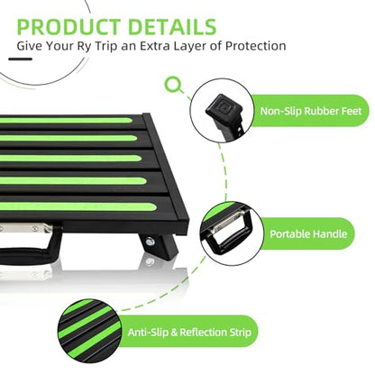 19 x 14.5 in RV Step Stool, Adjustable Aluminum Platform - color: Black Large