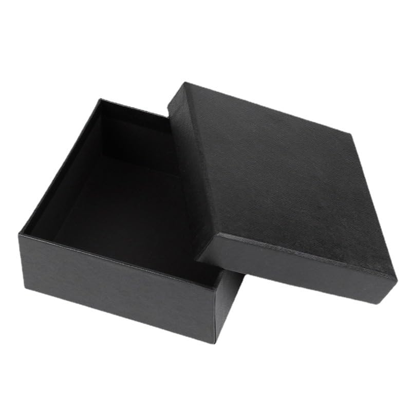 Black Square Kraft Jewelry Gift Box – Biodegradable Cardboard Storage Organizer for Necklace, Bracelet, Earrings – Wedding, Birthday, Christmas Gift Packaging