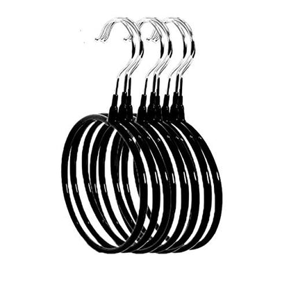 Belt/Scarf Hangers for Closet - 8 PCS Nonslip Space Saving Steel Tie Rings Holder Organizer for Neckties, Shawls Scarves, Veils, Pashminas Display(8 Pack, Black) - color: 8 Pack, Black