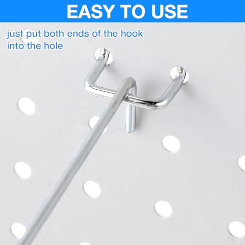 Moxweyeni 8 Inch 100 Pcs Pegboard Hooks Peg Board Stainless Steel Hangers - size: 8 Inch