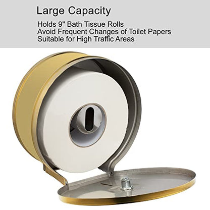 Commercial Jumbo Toilet Paper Dispenser, Wall Mount Stainless Steel - color: Gold