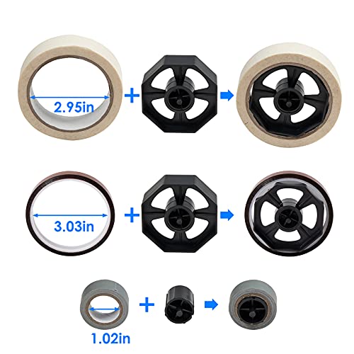 Desktop Tape Dispenser Adhesive Roll Holder (Fits 1" & 3" Core) with Weighted Nonskid Base (1P-Black) - color: 1p-black