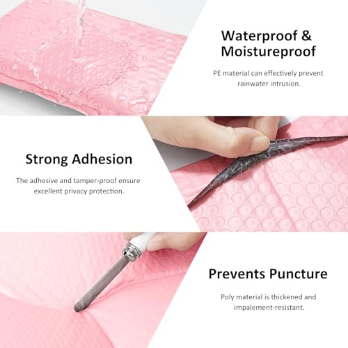 Famagic Light Pink Bubble Mailers 6x10 for Small Business, 100pc Usable 6x9 - color: Light pink, size: 6x9 100pcs