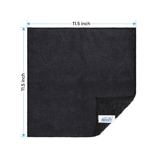 HOMEXCEL Black Microfiber Cleaning Cloth, Microfiber Towels for Car, 12 PK - color: Black
