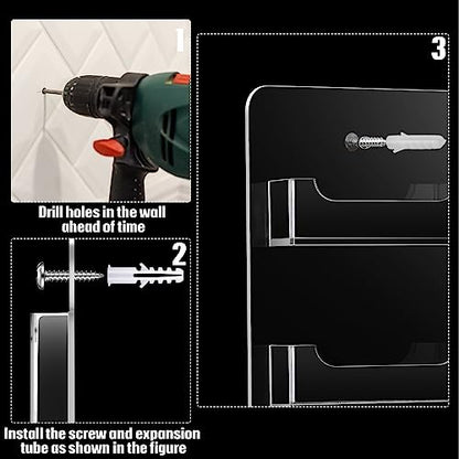 Hillban Acrylic Business Card Holder Wall Mount Office, 64 Pockets - size: 64 Pockets