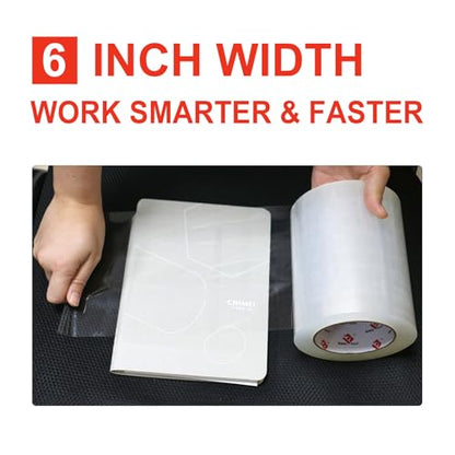 BOMEI PACK Clear Shipping Tape 6" Wide, 6 inch x 110 Yards (330ft), Industrial Grade 6 inch Heavy Duty Packing Tape for Box Office Moving, Shipping and Mailing - size: 6 inch x 110 yards