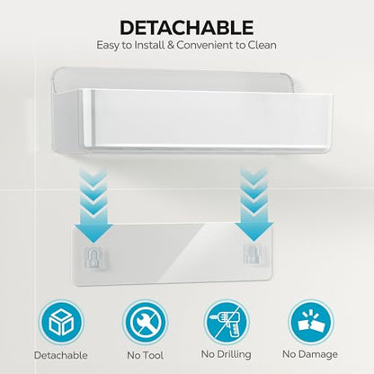 Nieifi Adhesive Shower Shelves, Clear, 4 Pieces - color: A-Clear, size: 4 pieces
