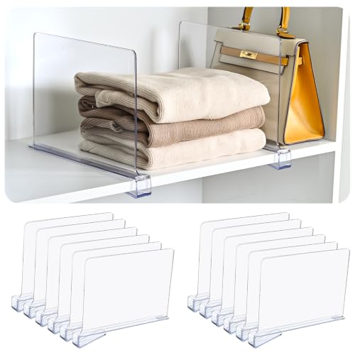 Shelf Dividers，Vertical Purse Organizer for Closet，Thickened and Sturdy Shelf Organizer for Sweater, Shirts, Handbags,8" Tall x 11" (12 Pcs) - size: 12 Pcs