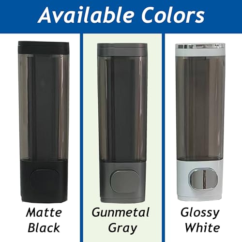 White Wall Mounted Hand Soap Dispenser,Single Shampoo/Conditioner Organizer - color: White