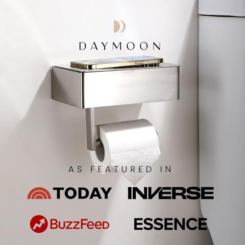 Day Moon™ - Toilet Paper Holder with Shelf - Wall Mount, Brushed Nickel - color: Brushed Nickel