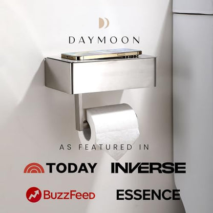 Day Moon™ - Toilet Paper Holder with Shelf - Wall Mount, Brushed Nickel - color: Brushed Nickel