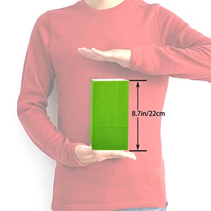 KEYYOOMY Small Green Paper Bags Green Goodie Bags (50 CT, 4.7x2.4x8.7 in) - color: Green, size: 4.7x2.4x8.7 in - Small