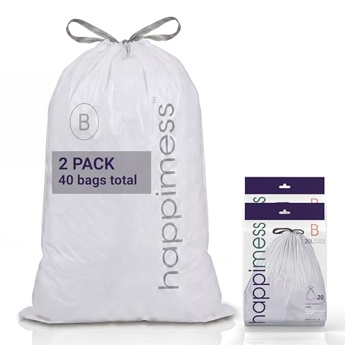 happimess 20-Count Unscented 5.3 Gal Trash Bags, Clear, Pack of 2 - color: Clear, size: 40 Count (Pack of 1)