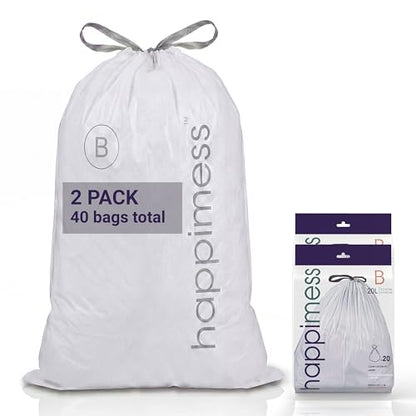 happimess 20-Count Unscented 5.3 Gal Trash Bags, Clear, Pack of 2 - color: Clear, size: 40 Count (Pack of 1)