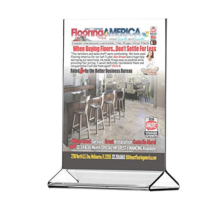Marketing Holders Acrylic Sign Holder 8.5" x 11" Top Load Double Sided Clear Portrait Orientation Literature Table Tent for Job Fairs Tradeshows Expos and Conventions - size: Top Load 8.5"w x 11"h