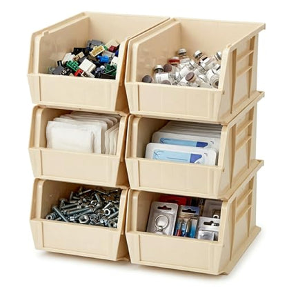 Quantum Storage QUS270 Ultra Stack and Hang Bins - 18" x 16-1/2" x 11" - 3 Pack - color: Ivory
