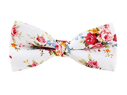 LEVAO Men's Cotton Floral Printing Bow Tie - color: Cb068