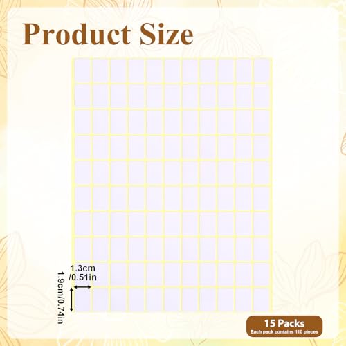 1650 Pcs Small Sticker Labels, Small Label Stickers 0.75" x 0.5" Mini Blank Label Stickers Removable White Labels for Price Food Writing Containers Storage Bins Jars Pantry Organization