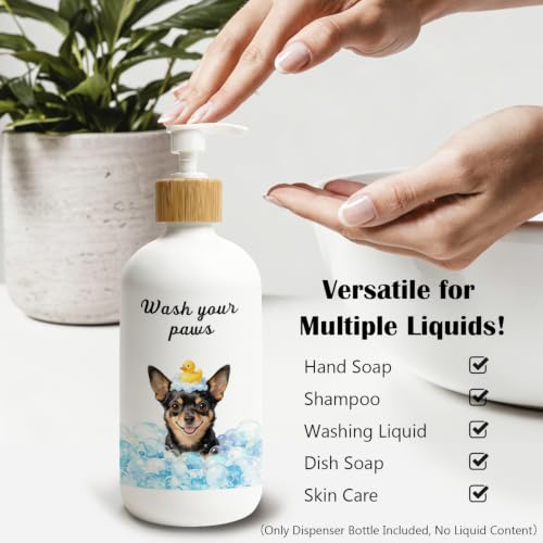Chihuahua Lover Gifts Glass Soap Dispenser with Pump - color: Chihuahua
