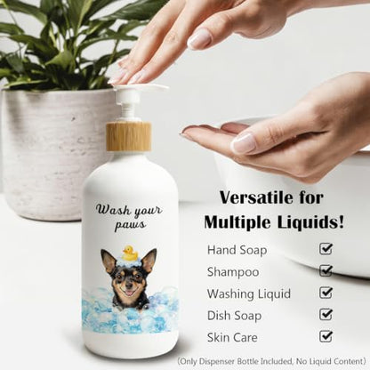Chihuahua Lover Gifts Glass Soap Dispenser with Pump - color: Chihuahua
