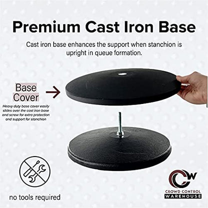 CCW Set of 2 Crowd Control Retractable Belt Barrier Stanchions, 7.5 Ft - color: Green, size: 7.5 Foot