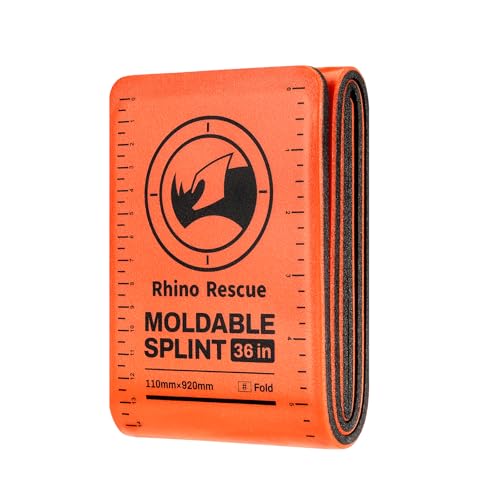 RHINO RESCUE First Aid Moldable Splint 36" X 4.3" Orange-Gray (1, Folded) - color: Orange