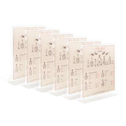 YUNCHUN 6 Packs Acrylic Sign Holder 4 x 6 Standing, L-Shape Magnetic 4 x 6 Clear Menu Holder, Table Display Stand of Slant Back & Acrylic Frame for Store, Wedding, Restaurant, Hotel, Office Use - style: 6 PCS (4 x 6 Inches)