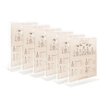 YUNCHUN 6 Packs Acrylic Sign Holder 4 x 6 Standing, L-Shape Magnetic 4 x 6 Clear Menu Holder, Table Display Stand of Slant Back & Acrylic Frame for Store, Wedding, Restaurant, Hotel, Office Use - style: 6 PCS (4 x 6 Inches)