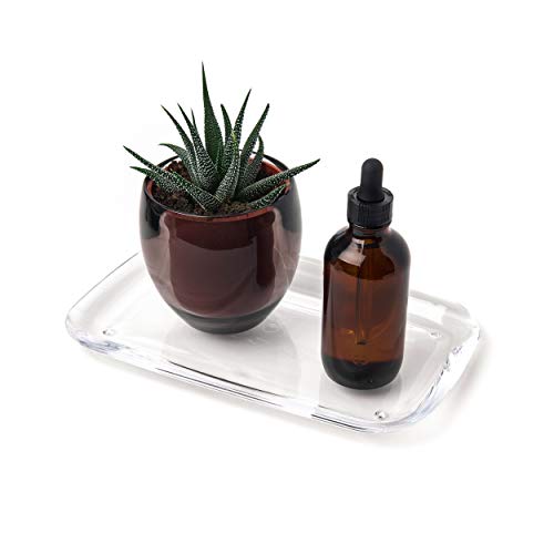 Umbra Droplet Amenity Tray, Molded Acrylic Vanity Organizer, Clear