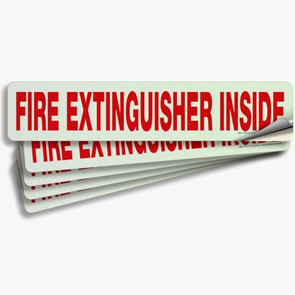 iSYFIX Fire Extinguisher Inside Sign, 12x2.5 Inch, White Reflective, 5 Pack - color: White Reflective, size: 12x2.5 (5 Pack)