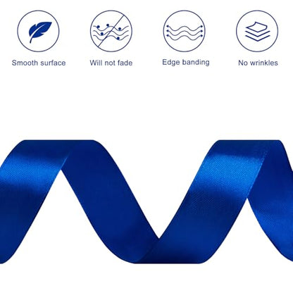 Royal Blue Satin Ribbon, 1 Inch, 50 Yards - color: royal blue