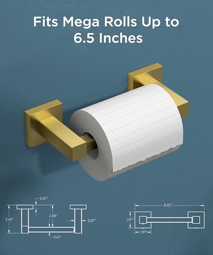 FORIOUS Commercial Toilet Paper Holder Wall Mount Bathroom Tissue Holder - color: Brushed Gold
