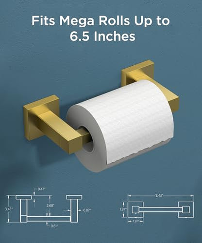 FORIOUS Commercial Toilet Paper Holder Wall Mount Bathroom Tissue Holder - color: Brushed Gold