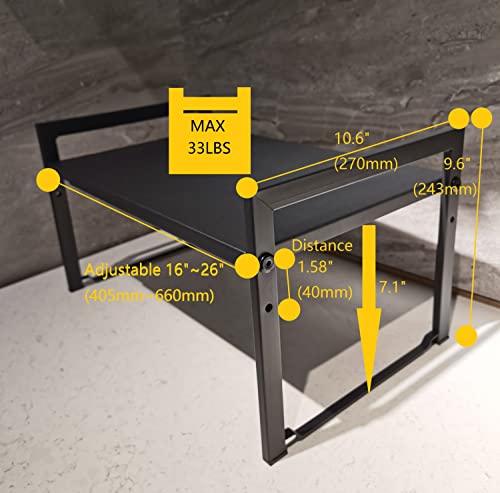 Expandable Cabinet Shelf 10.6"D Adjustable Countertop Riser Rack Black - color: Black, size: 10.6"D (wide) - 1 Pack