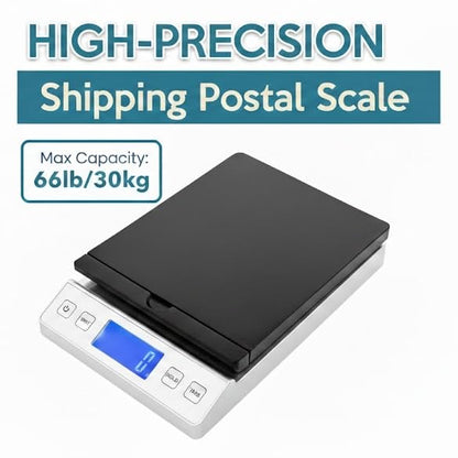 Smart Weigh Digital Postal Shipping Scale, 66 lb Capacity, 0.3 oz Readability, Hold & Tare Function, High-Accuracy Scale, Includes Batteries & USB-C - color: 66 lbs