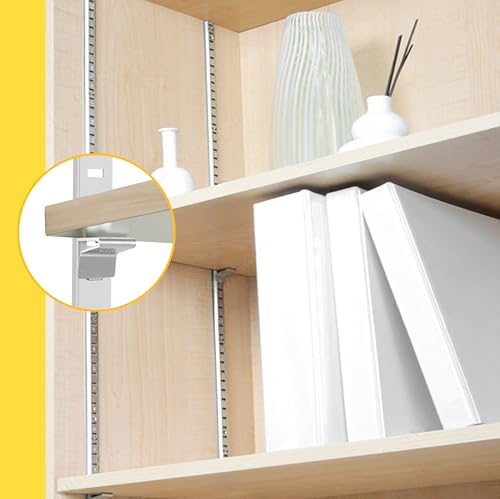 Adjustable Shelf Bracket 40 Inch 8 Pack Silver Shelf Pilaster Strips Shelf Rail Shelf Track Adjustable Wall Shelves Shelf Standards and Supports for Cabinet Closet Organization - size: Silver-40 inch, style: 8pcs pilaster