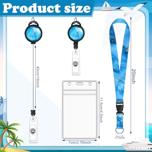 4 Pack Cruise Lanyard for Ship Cards, Cruise Essentials 2026, Blue Marble - color: Blue Marble