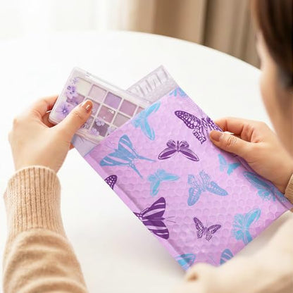 Fuxury Bubble Mailers 6x10" Pinkish-Purple Padded Envelopes 100 Pack - color: Blue-Purple Butterfly, size: 6x10" 100 PC