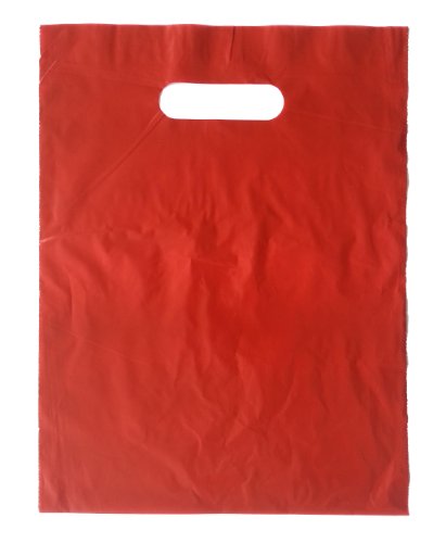 9x12 Red Die Cut Handle Plastic Shopping Bags 100/cs …