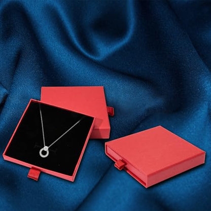 4 Pcs Jewelry Gift Box, 3.5×3.5x0.7Inch Cardboard Jewelry Boxes, Fancy Necklace Bracelet Earring Drawer Organizer Box, Kraft Empty Jewellery Boxes for Necklace Ring Earring Display Box (Red) - color: Red