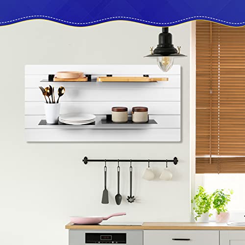 LEIFIDE 10 Pcs Metal Slatwall Shelves, 12 x 6 Inch Flat Slat Wall Shelf