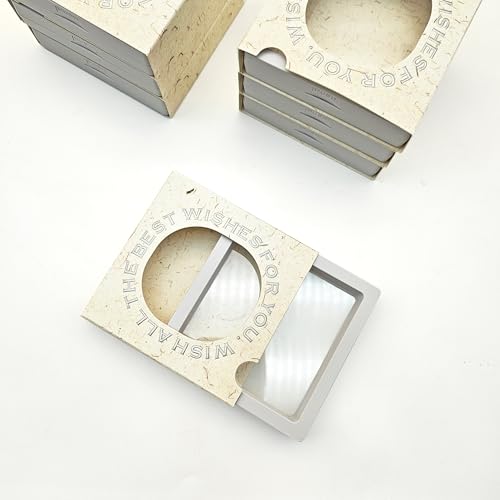 12 PCS Packaging Box 3D Floating Frame Display Stand, Packaging Display Box, Transparent Window Jewelry Case, Jewelry Gift Box, Storage Case，PE Film Anti-oxidation (Off White) - color: Off White