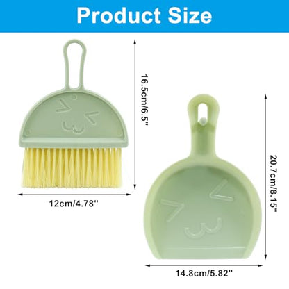Hitefu Small Broom and Dustpan Set, Mini, Green - color: Green
